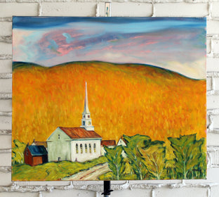 Evening, Stowe Community Church, Vermont by Doug Cosbie |  Context View of Artwork 