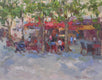 Original art for sale at UGallery.com | At the Street Cafe by Oksana Johnson | $700 | oil painting | 11' h x 14' w | thumbnail 1