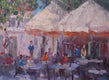 Original art for sale at UGallery.com | Street Cafe by Oksana Johnson | $1,425 | oil painting | 18' h x 24' w | thumbnail 4