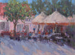 Original art for sale at UGallery.com | Street Cafe by Oksana Johnson | $1,425 | oil painting | 18' h x 24' w | thumbnail 1