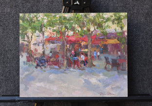 At the Street Cafe by Oksana Johnson |  Context View of Artwork 