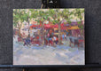 Original art for sale at UGallery.com | At the Street Cafe by Oksana Johnson | $700 | oil painting | 11' h x 14' w | thumbnail 3