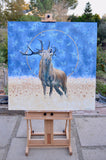 Original art for sale at UGallery.com | Call to the Wild by Alana Clumeck | $3,700 | oil painting | 48' h x 48' w | thumbnail 3
