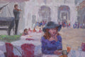 Original art for sale at UGallery.com | Breakfast on Piazza San Marco by Oksana Johnson | $3,175 | oil painting | 32' h x 32' w | thumbnail 4