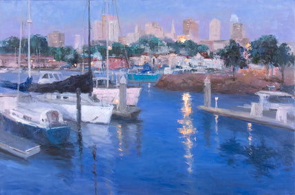 oil painting by Oksana Johnson titled San Francisco Marina