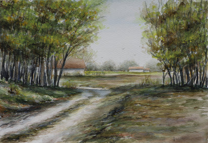 watercolor painting by Erika Fabokne Kocsi titled Spring
