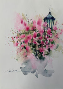 watercolor painting by Fatemeh Kian titled Cheerful Lantern