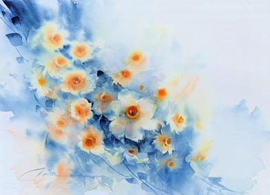 watercolor painting by Fatemeh Kian titled The White Dream