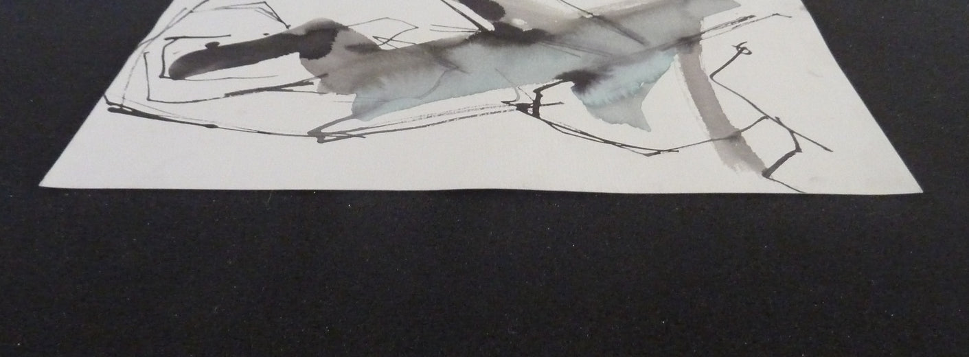 Gestural Ink Drawing #50 by Gail Ragains |  Side View of Artwork