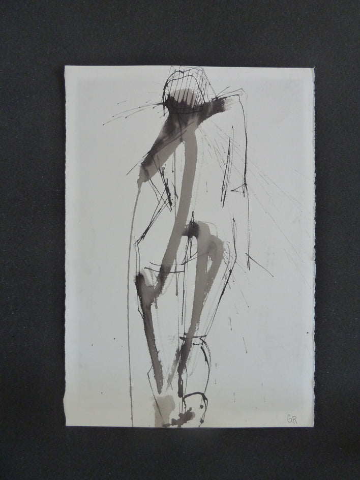 Gestural Ink Drawing #56 by Gail Ragains |  Context View of Artwork