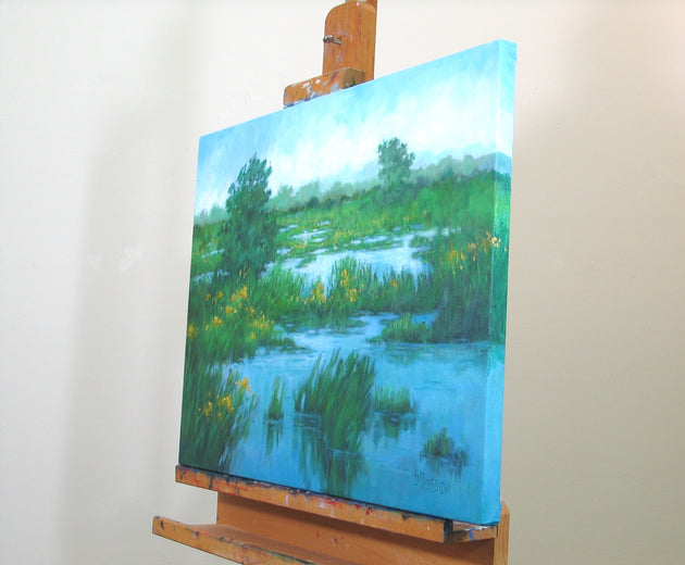 Goldenrod Marsh by Suzanne Massion |  Side View of Artwork