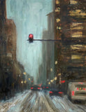 Original art for sale at UGallery.com | A Snowy Day by Yangzi Xu | $400 | oil painting | 14' h x 11' w | thumbnail 1