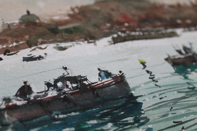 The Castle and the River by Maximilian Damico |   Closeup View of Artwork
