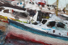 Original art for sale at UGallery.com | San Francisco Boats by Maximilian Damico | $550 | watercolor painting | 8' h x 11' w | thumbnail 4