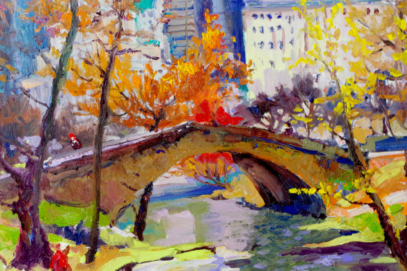 Fall in New York, Central Park by Suren Nersisyan |  Side View of Artwork