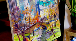 Original art for sale at UGallery.com | Fall in New York, Central Park by Suren Nersisyan | $1,600 | oil painting | 24' h x 30' w | thumbnail 4