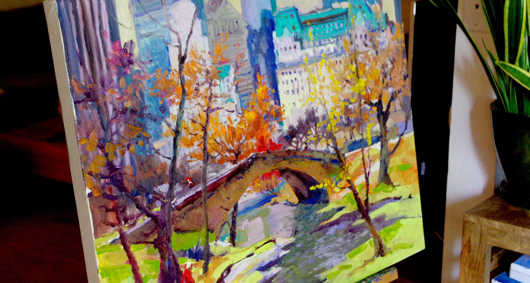 Fall in New York, Central Park by Suren Nersisyan |  Closeup View of Artwork