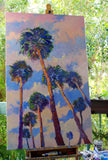 Original art for sale at UGallery.com | Palm Trees from the Beach and Soft Evening Sky by Suren Nersisyan | $2,525 | oil painting | 48' h x 30' w | thumbnail 2