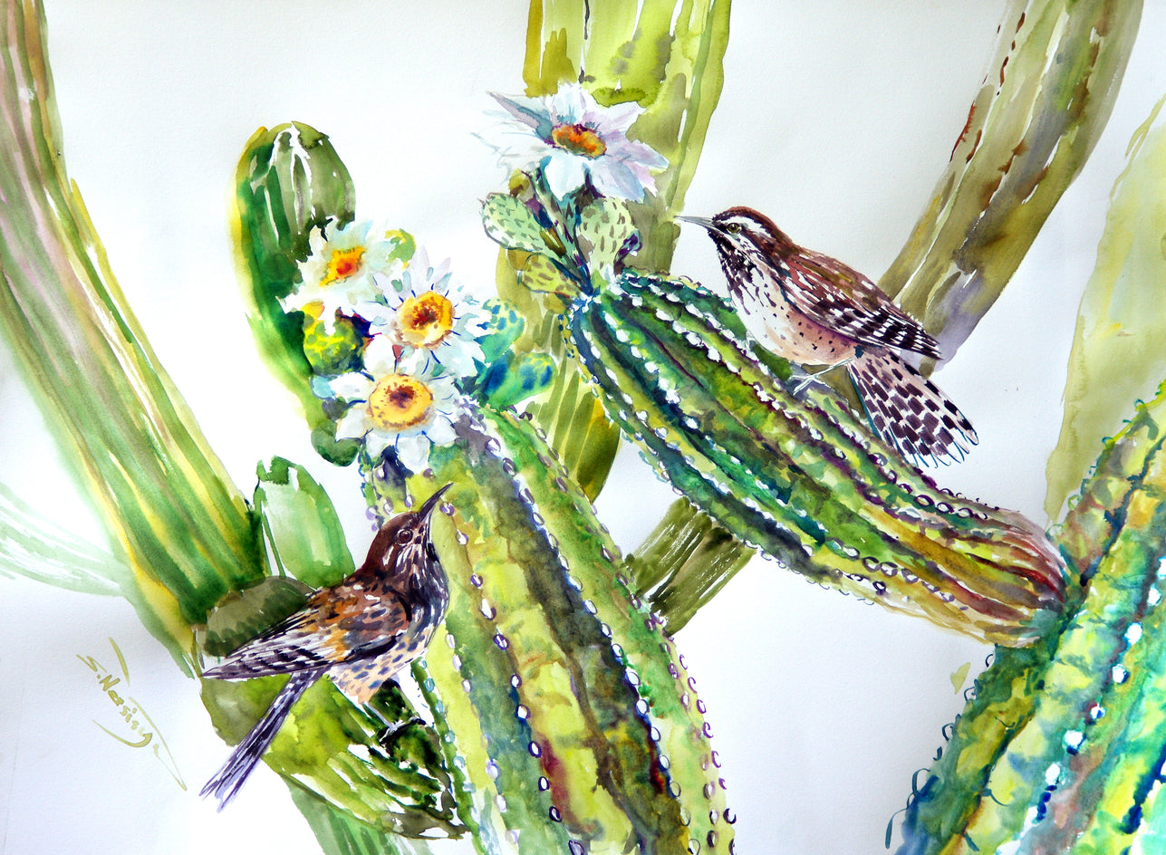 Cactus Wren and Saguaro Cactus by Suren Nersisyan |  Artwork Main Image