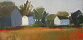 Original art for sale at UGallery.com | Farm in Afternoon Light by Janet Dyer | $700 | acrylic painting | 12' h x 24' w | thumbnail 1