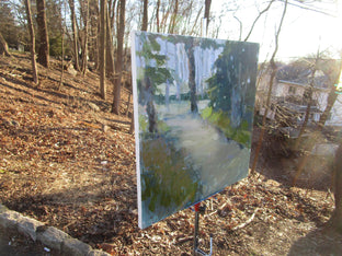 Shady Path by Janet Dyer |  Side View of Artwork 