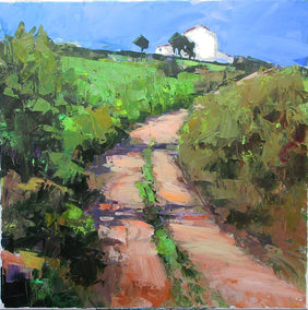 acrylic painting by Janet Dyer titled Uphill Path