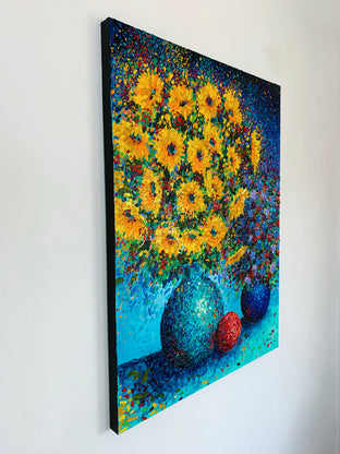 Sunflowers in Bloom by Jeff Fleming |  Side View of Artwork 