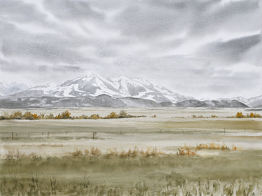 watercolor painting by Jill Poyerd titled Mountain Range