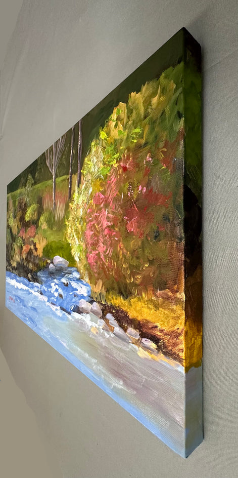 Quietly Joining by JoAnn Golenia |  Side View of Artwork