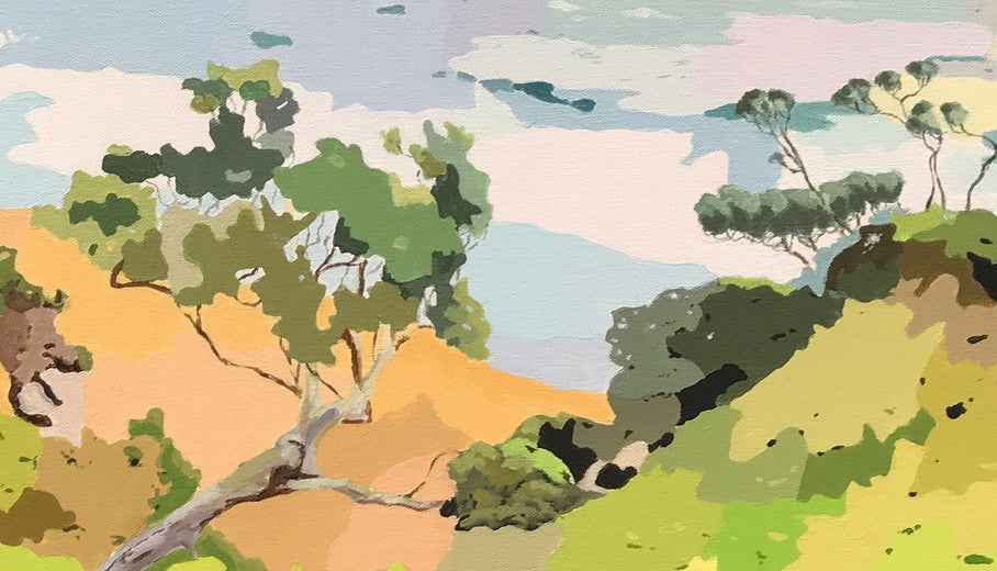 Costal Impressions - Sunset Over the Bay by John Jaster |   Closeup View of Artwork