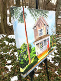 Original art for sale at UGallery.com | House With Red Door by John Jaster | $950 | acrylic painting | 20' h x 24' w | thumbnail 2