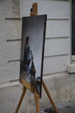 Original art for sale at UGallery.com | Woman in Gray Cloak by John Kelly | $2,700 | oil painting | 32' h x 21' w | thumbnail 4