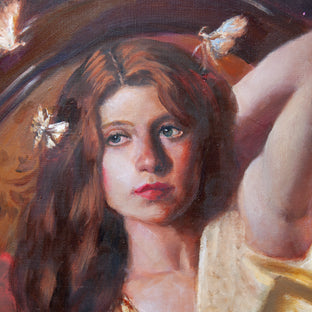 Woman with Moths by John Kelly |   Closeup View of Artwork 