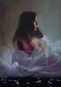 oil painting by John Kelly titled Zoe in Tulle