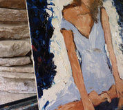 Original art for sale at UGallery.com | Blue Angel by Judy Mackey | $350 | oil painting | 10' h x 10' w | thumbnail 2