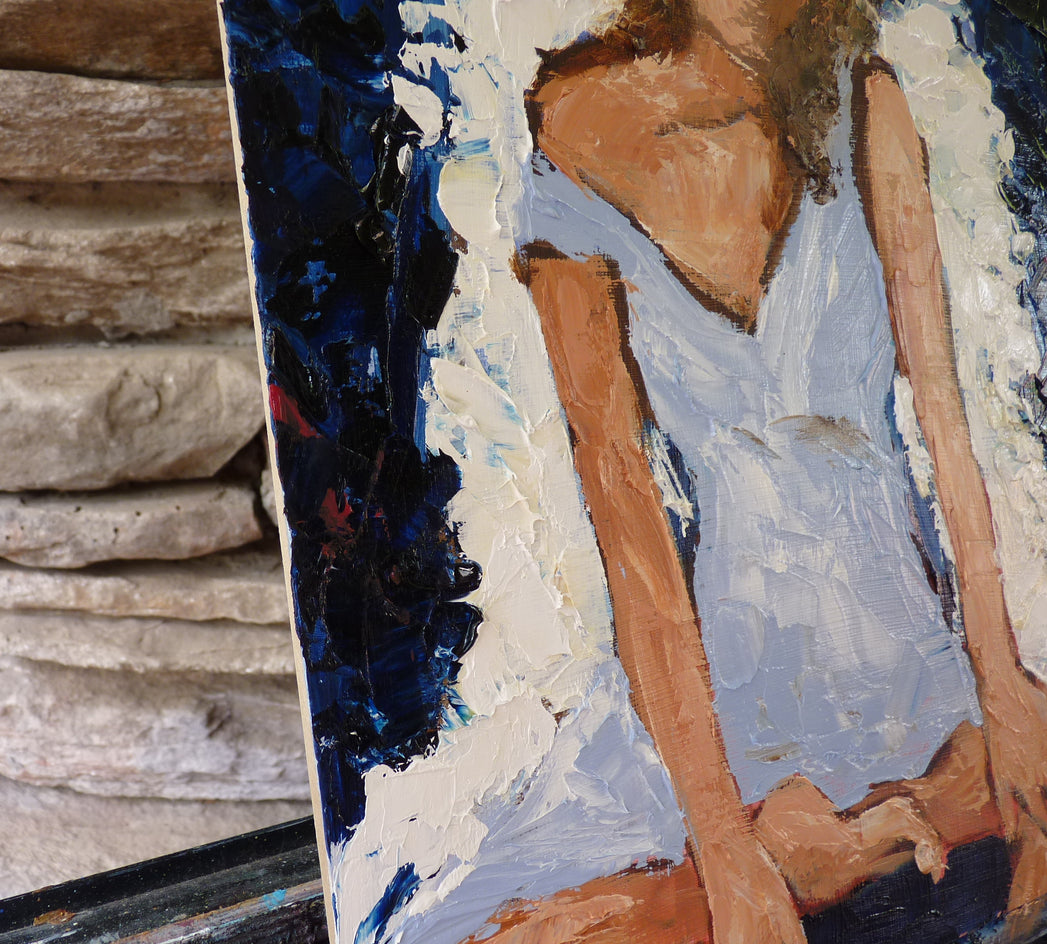 Blue Angel by Judy Mackey |  Side View of Artwork