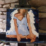 Original art for sale at UGallery.com | Blue Angel by Judy Mackey | $350 | oil painting | 10' h x 10' w | thumbnail 3