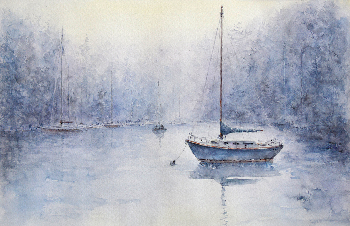 In the Misty Mooring by Judy Mudd |  Artwork Main Image