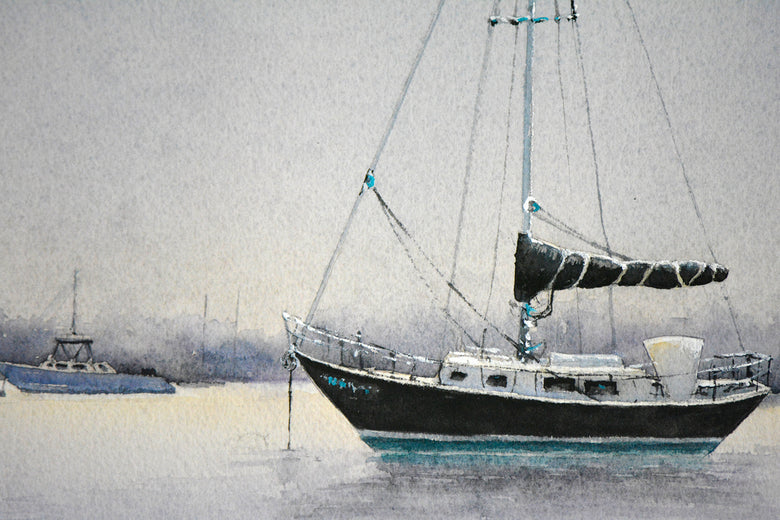 Moonglow Black Beauty by Judy Mudd |   Closeup View of Artwork