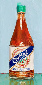 oil painting by Karen Barton titled Crystal Hot Sauce
