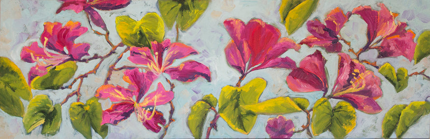 oil painting by Karen E Lewis titled Bauhinia