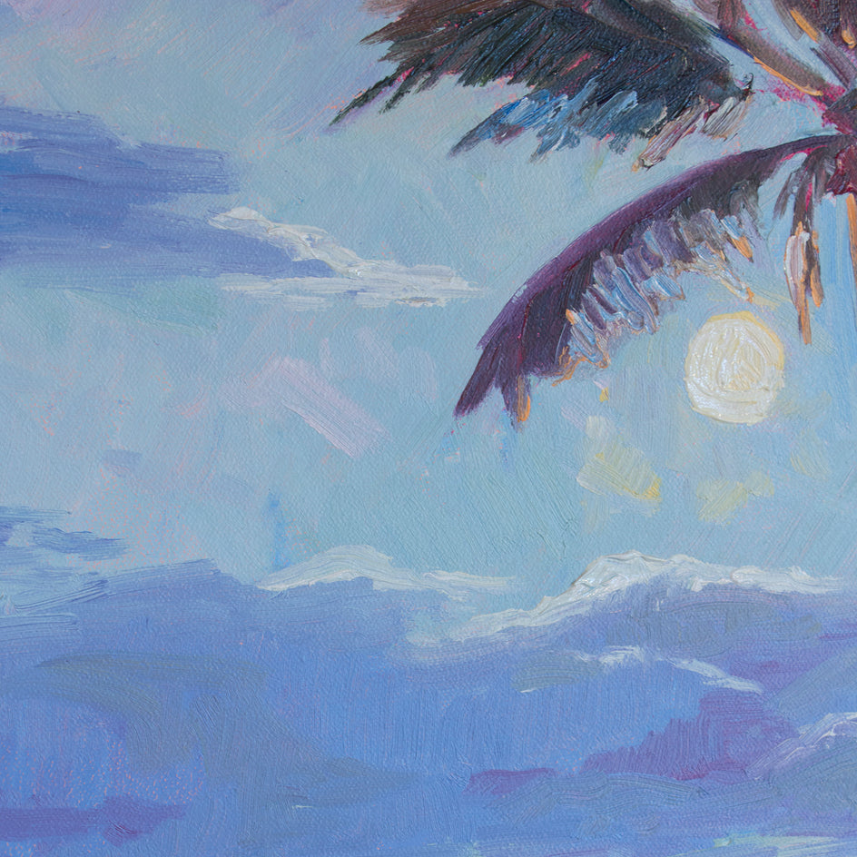 Coconut Moon by Karen E Lewis |  Closeup View of Artwork