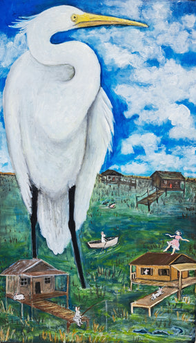 Original art for sale at UGallery.com | Lurking in the Waters by Kat Silver | $1,000 | oil painting | 24' h x 14' w