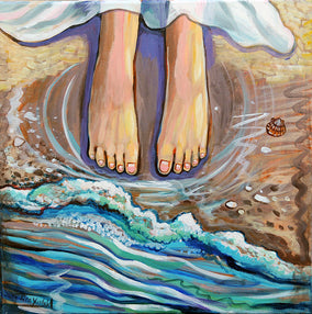 Original art for sale at UGallery.com | Waters Edge by Kira Yustak | $950 | acrylic painting | 20' h x 20' w