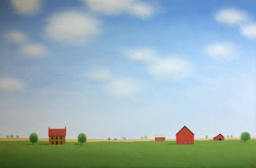 Original art for sale at UGallery.com | The Quiet of the Farm by Sharon France | $2,100 | acrylic painting | 24' h x 36' w