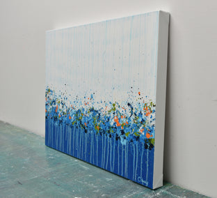 Blissful Blue by Lisa Carney |  Side View of Artwork 