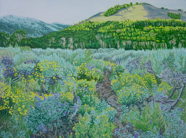oil painting by Crystal DiPietro titled Morning Comes to the Meadow