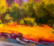 Original art for sale at UGallery.com | Marsh and Willows by Karen E Lewis | $1,400 | oil painting | 24' h x 36' w | thumbnail 4