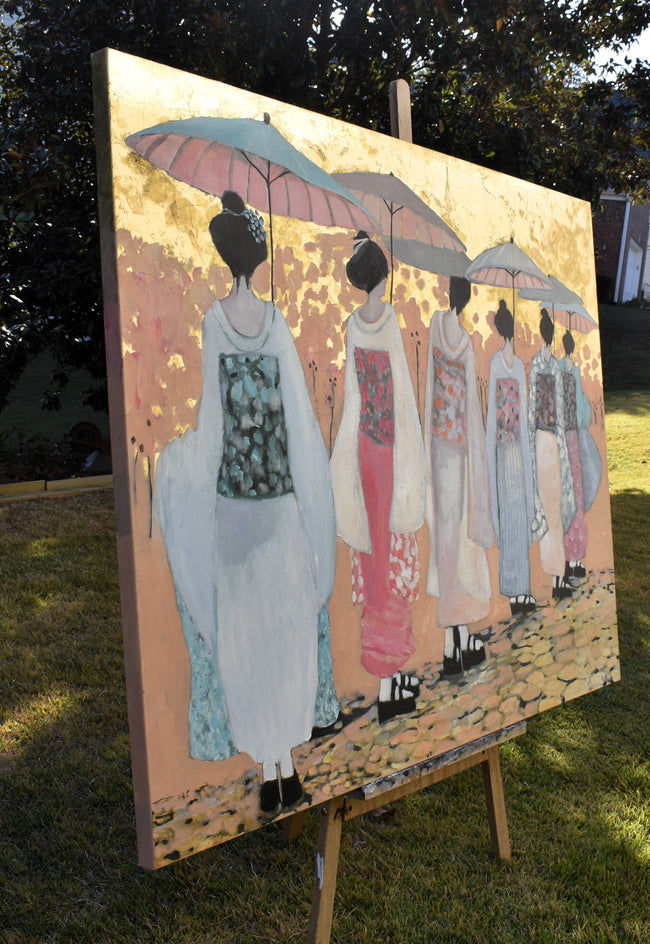 Parasol Parade by Mary Pratt |  Side View of Artwork