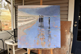 Tybee Stroll - Commission by Mary Pratt |  Side View of Artwork 